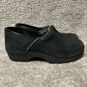 Ecco Black Leather Clogs Womens Slip On Comfort Shoes Nursing Work EU 39